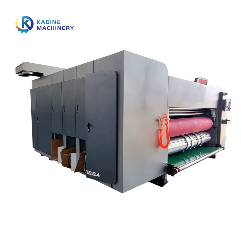 Vijfkleurige gegolfde plaatprinter karton die cutter met roterende sloot