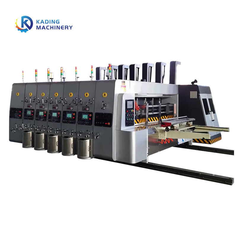 Leading Edge Slotter Flexo golfkartonprinter voor kartonnen doos met 7 lagen