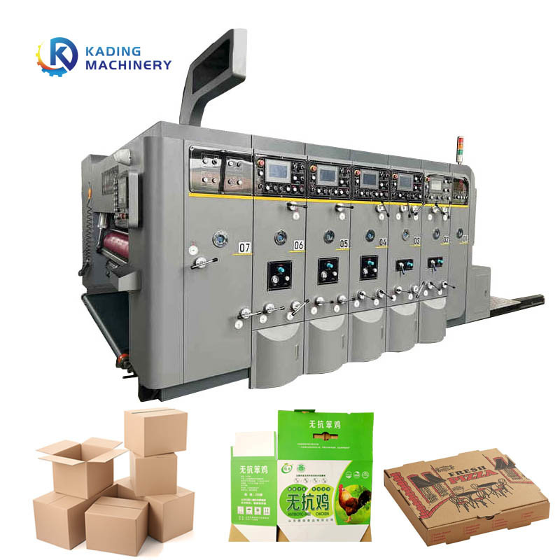 Flexo Multi-Colors Printing Box Machine voor 5 laagjes gegolfde pizza dozen
