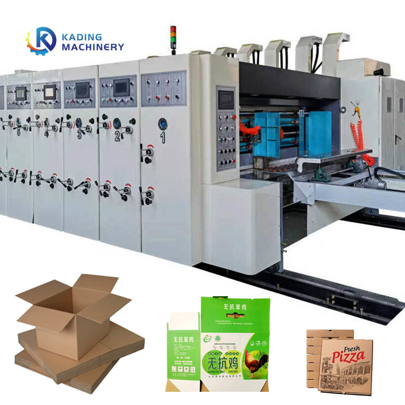 Automatische loodrandvoeding gegolfde doos drukmachine voor het maken van pizza dozen