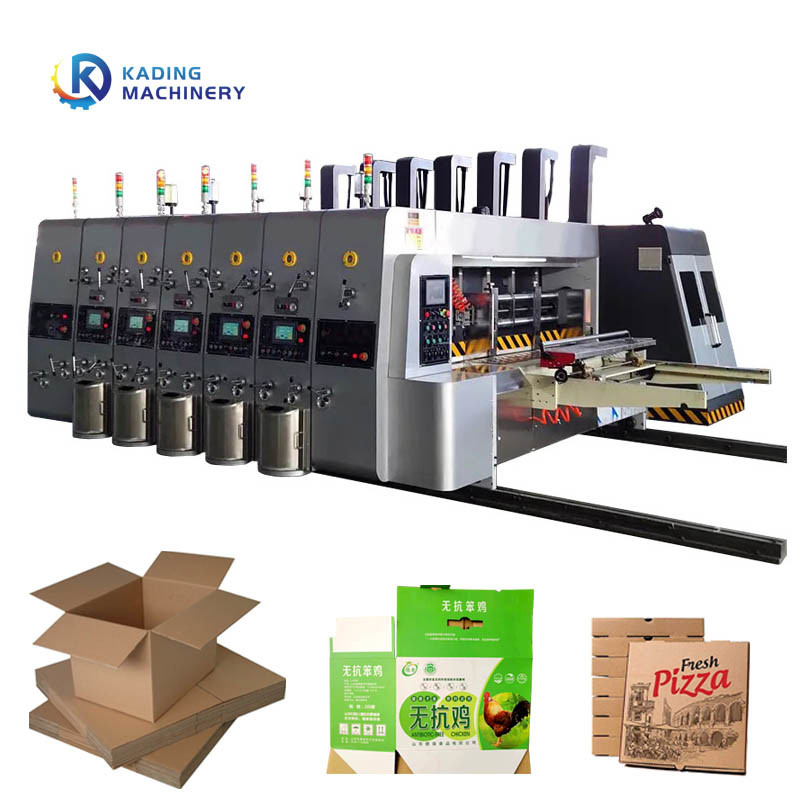 Automatische loodrandvoeding gegolfde doos drukmachine voor het maken van pizza dozen