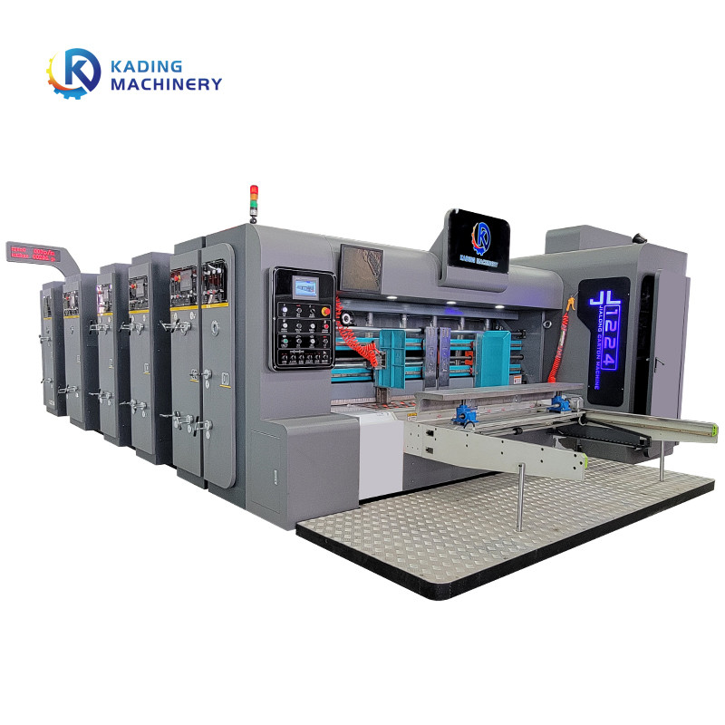 Met water gebaseerde inkt Flexo gegolfde doos drukmachine met PLC-besturing